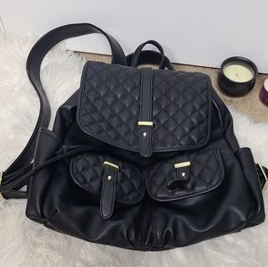 Mossimo Target Strappy Black and Gold Backpack